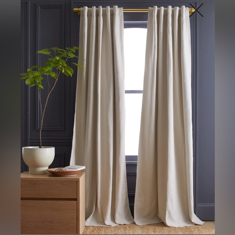 Quince Cotton Slub Room Darkening Curtain Natural 84x96 Single Panel